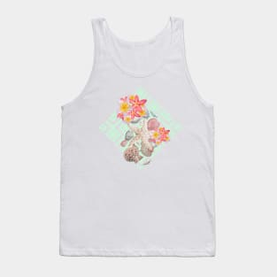 Modern tropical flowers seashells geometric design Tank Top